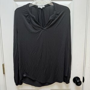 Barefoot Dreams Top XS Womens Luxe Milk Jersey Namaste Lounge Pajama Grey